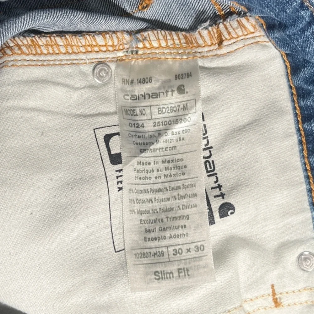 Carhartt Rugged Flex Slim Tapered Jeans Mens Tag 30x30 Measures 31x30 Denim EUC